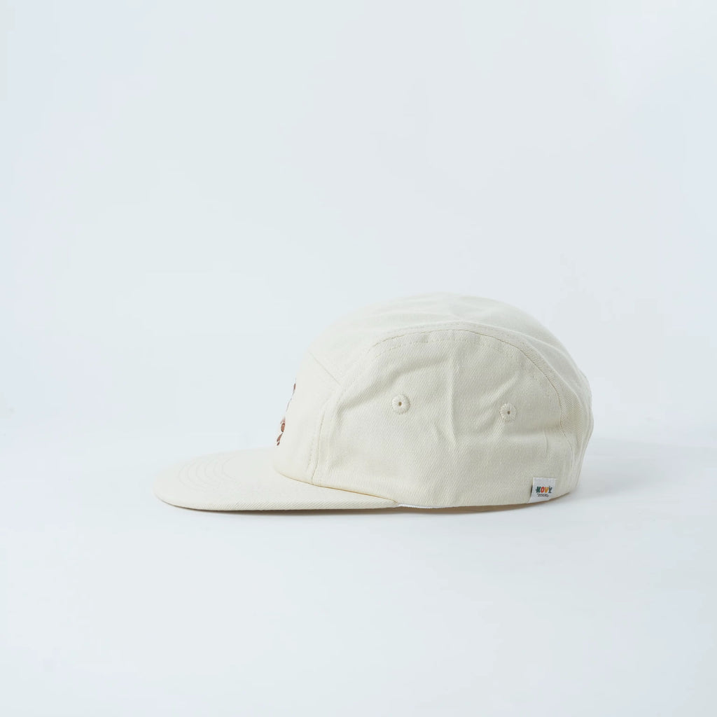 Cream Cotton Kids hat with flowers