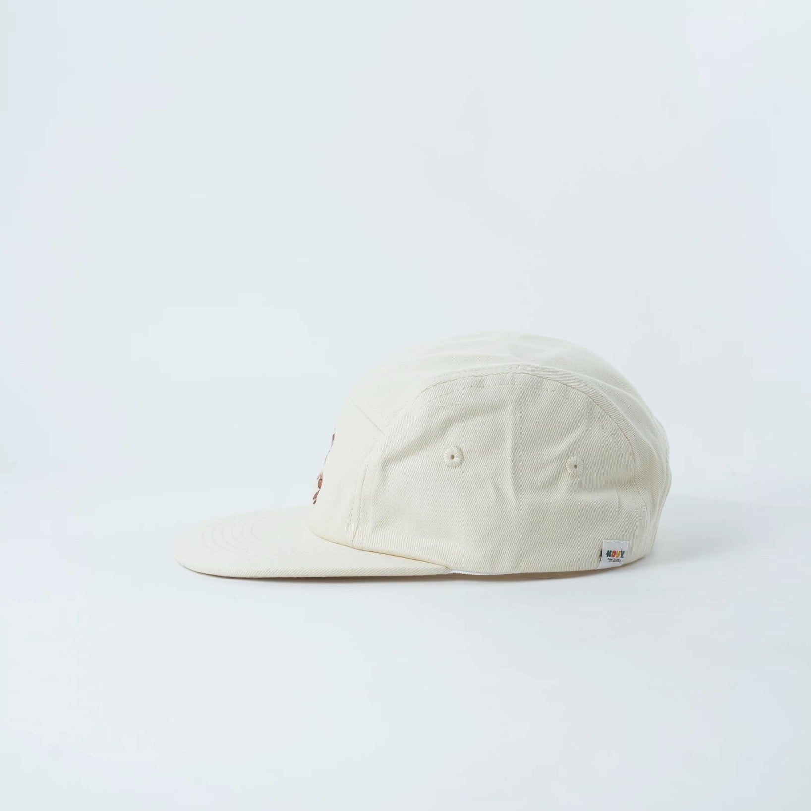 Cream Cotton Kids hat with flowers