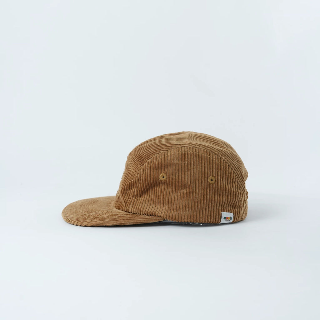 Brown Corduroy Kids hat with Coastal Palms